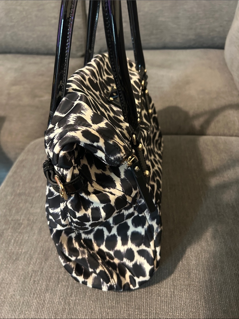 Kate spade Black and White Leopard-Print Tote - Picture 4 of 6